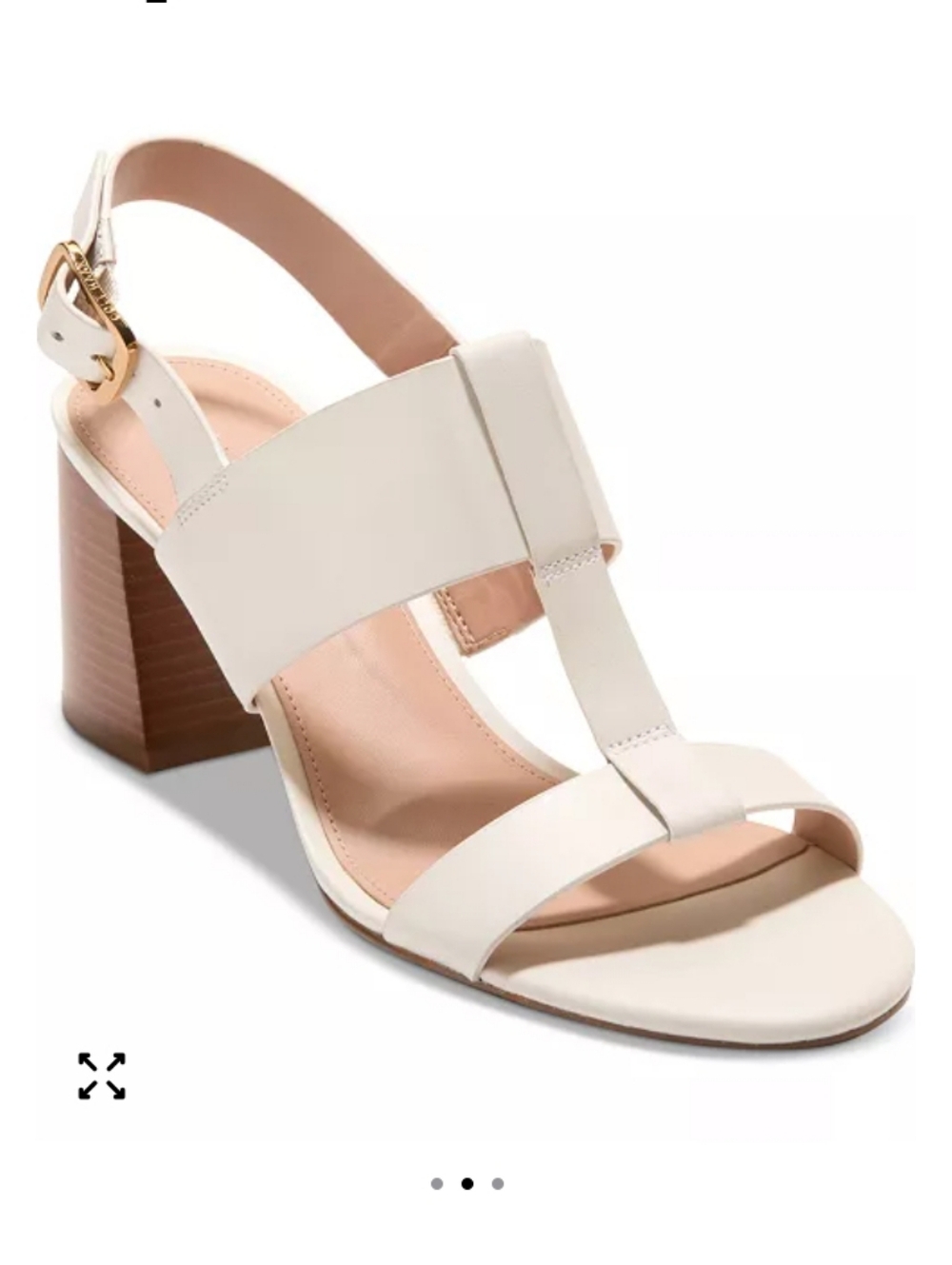 Cole Haan Josie T Strap 2 1/2" Stacked Heel Slingback  W Round Toe Size 10B NWT